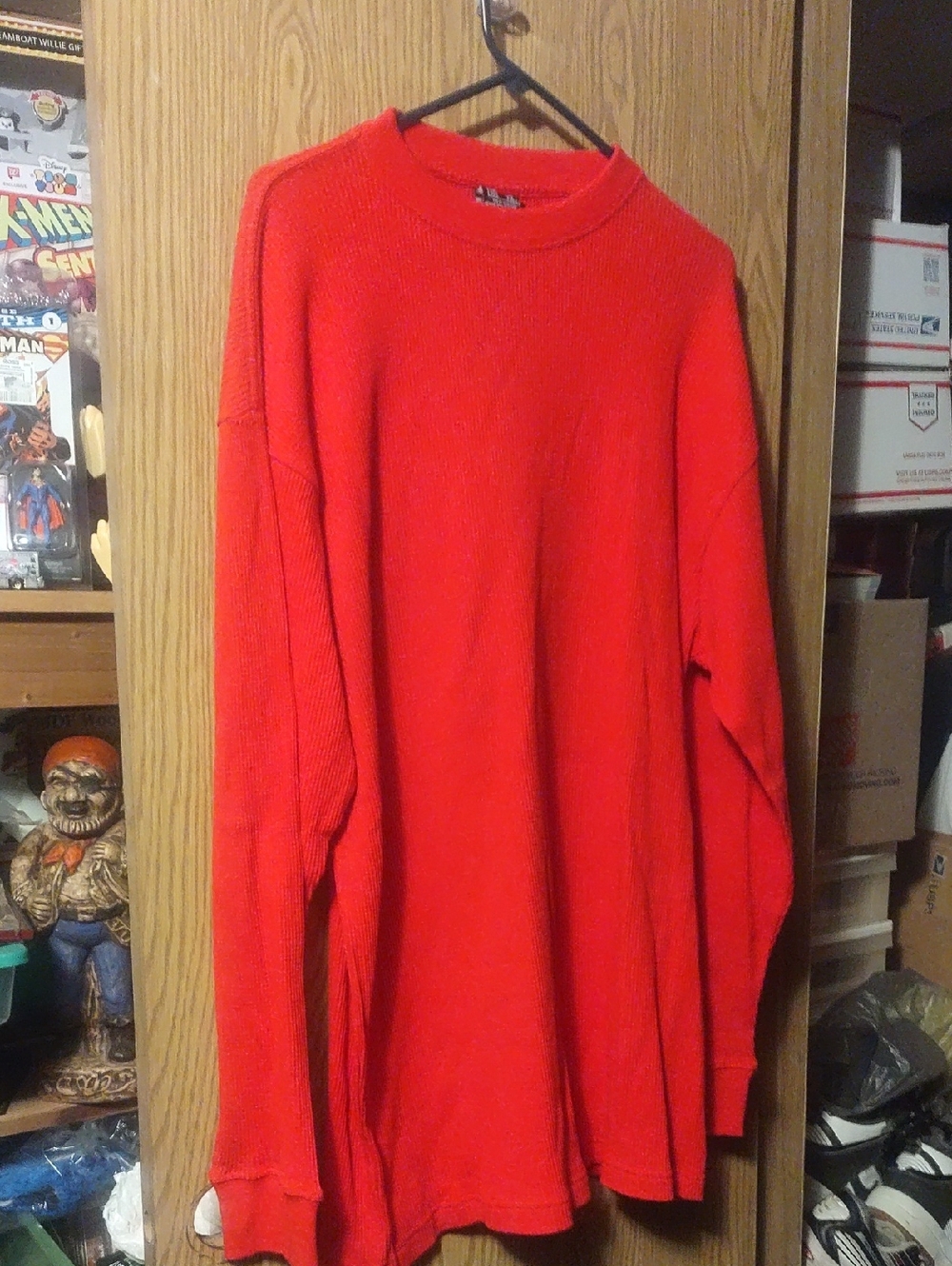 Men's Red Crewneck Knit Sweater